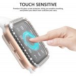 Wholesale Crystal Diamond Rhinestone Case with Built In Tempered Glass Screen Protector for Apple Watch Series 6/5/4/SE [40mm] (Clear)